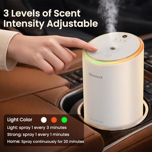 Smart Car Air Fresheners, New Smell Experience by Ultrasonic Mist, Auto On/Off, Natural Fragrance, 3 Adjustable Rechargeable Aroma Diffuser with Built-in Battery, Long Lasting Premium Scent by GlimmaX - Image 3