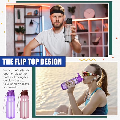 Tioncy 50 Pieces Plastic Water Bottles for Kids Bulk 17 oz Water Bottles Bulk Sports Adults Kids Reusable Large Water Bottles Leakproof Drink Flip Cap Bottles for Party Outdoor Children School - Image 6