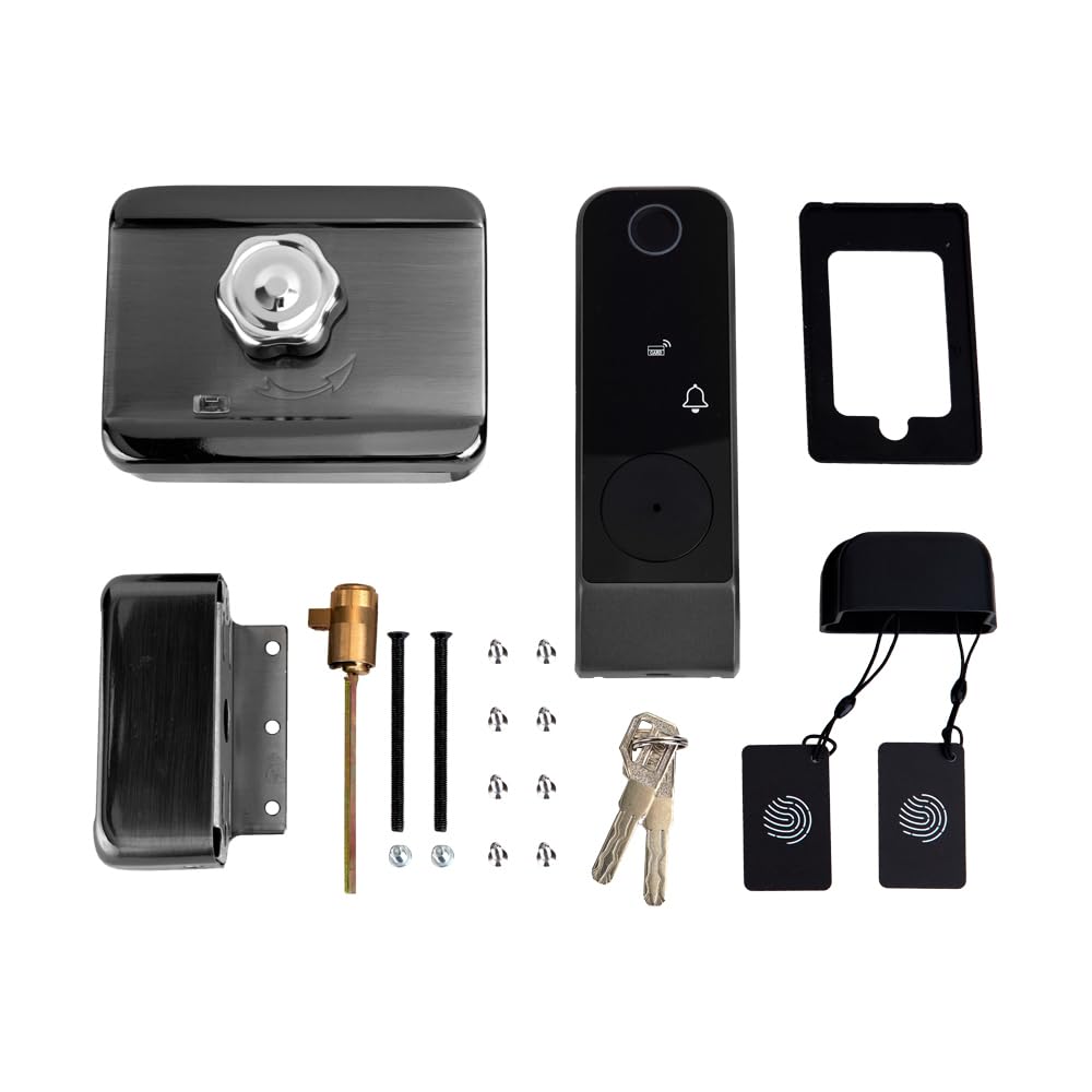 Smart Lock - Serratura per porta con accesso senza chiavi, antifurto, password biometrica, serratura per porta, telecomando app Tuya, annuncio vocale impermeabile, serratura intelligente WiFi per