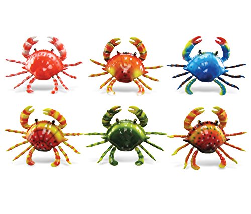 Set de 6 Imanes Decorativos de Cangrejo con Cabeza Movible