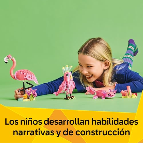 Miniatura 5 de LEGO Creator 3 en 1 Fauna Salvaje: Flamenco Rosa de Juguete - Transformable en Cacatúa o Ajolote - Juego con Figuras Articuladas de Animales - Regalo de Cumpleaños para Niñas y Niños de 8+ Años 31170