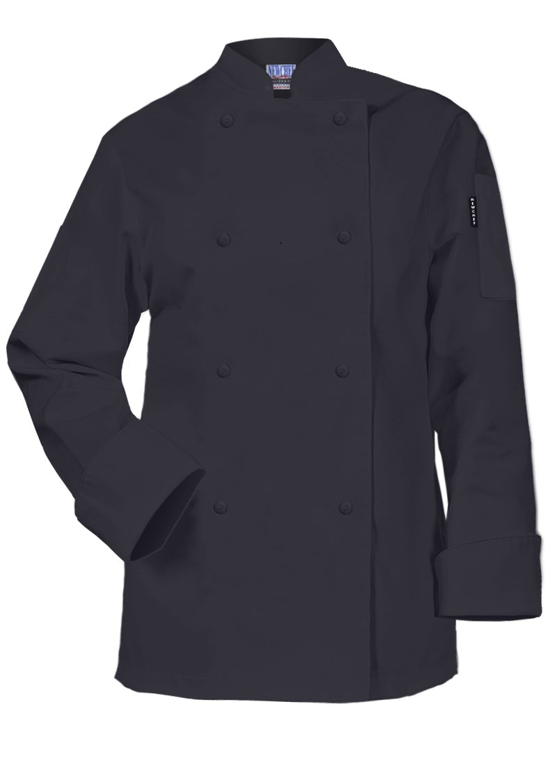 Newchef Fashion Charcoal Ladies Chef Coat Long Sleeves
