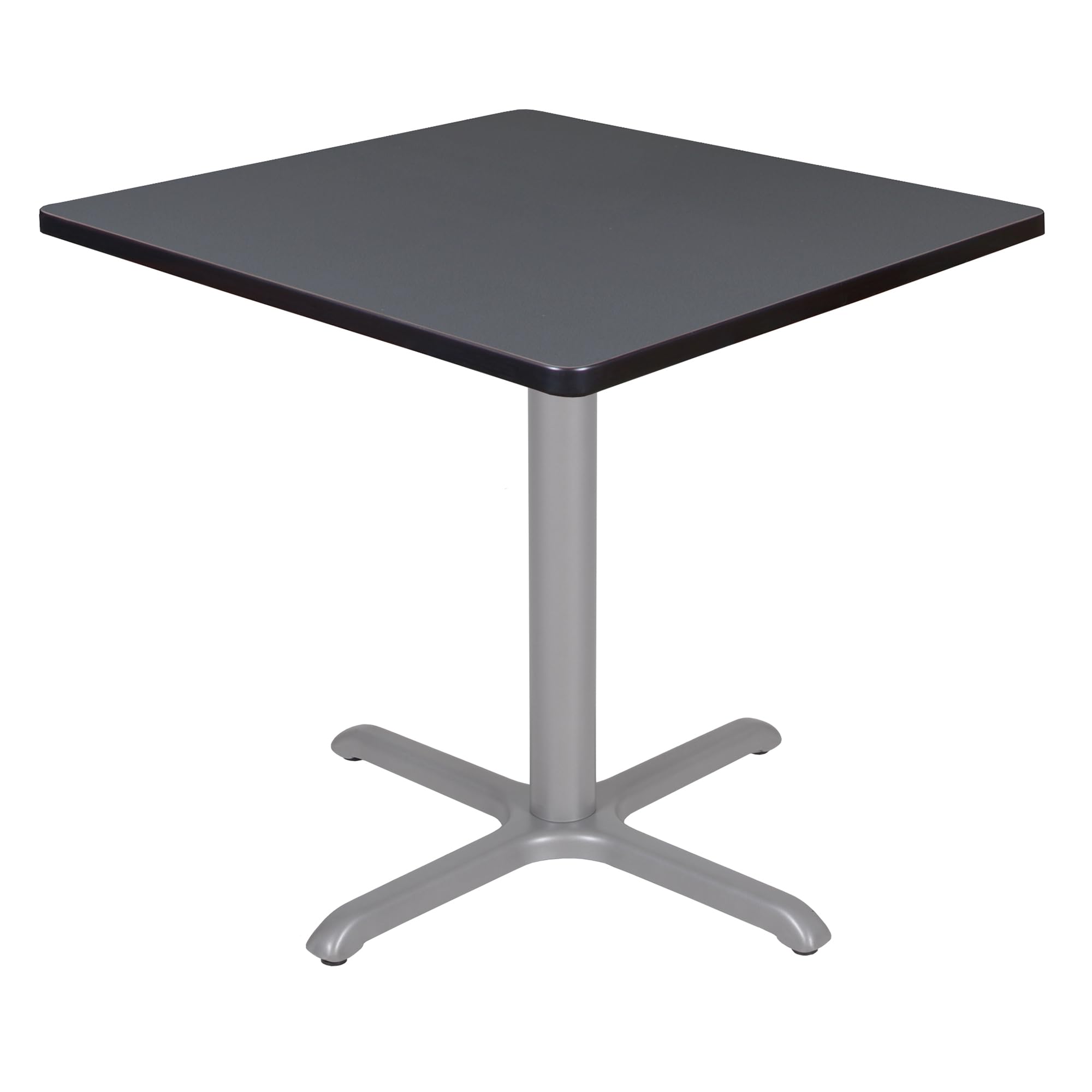 Romig Pillar 30 in. Small Square X-Base Breakroom Table- Grey Top, Grey Legs
