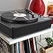 Record Player Vinyl Turntables with Built-in Speakers and USB Play&Recording Belt-Driven Vintage Phonograph Record Player 3 Speed for Entertainment and Home Decoration(Black Wood)