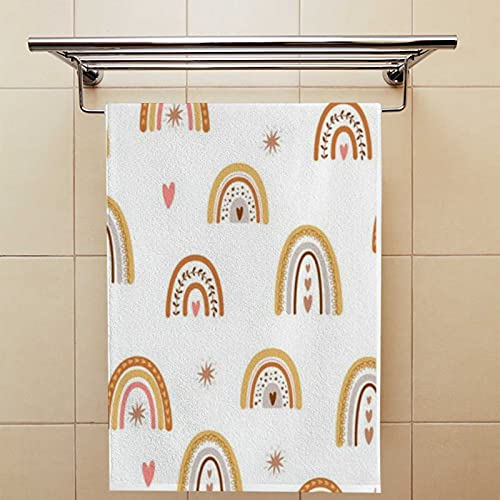 Zklzi Hand Towels 2 Pack Cartoon Cute Rainbow Orange Towel For Bathroom Comfortable Skin-Friendly Spa Kitchen Hotel Bath Gym Running 30X15 Inch #TOP3