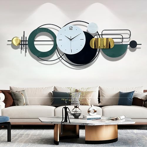 Reloj de pared grande metálico 59 pulg diseño geométrico 3D miniatura 6