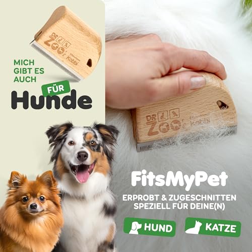 Effilierkamm Kobbi - Die ideale Katzen-Bürste für den Fellwechsel bei Langhaar & Unterwolle - Fellpflege für jede Kurzhaar & Langhaar Katze