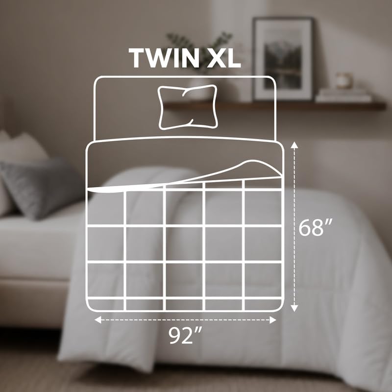 Image of Utopia Bedding Down Alternative Comforter (Twin XL, White) - All Season Comforter - Plush Siliconized Fiberfill Duvet Insert - Box Stitched | Cozy All Season Comforter, Down Alternative Fill, Soft Microfiber Shell, Corner Tabs, Box Stitched, Machine Washable