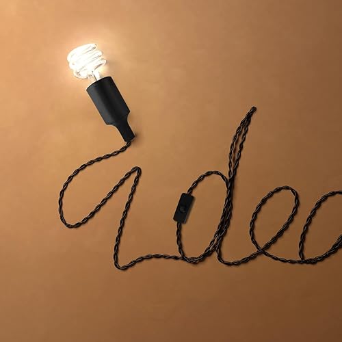 Miniatura 2 de Kit de luces colgantes enchufables, luces colgantes retro con cable enchufable, lámpara colgante industrial E26 E27, cable de 9.8 pies con