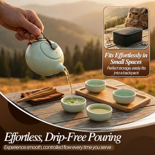 Flexzion Portable Gongfu Tea Set with Travel Case