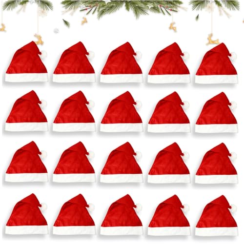 pangutheos 20 Stück Weihnachtsmütze, 30x40cm Nikolausmützen...