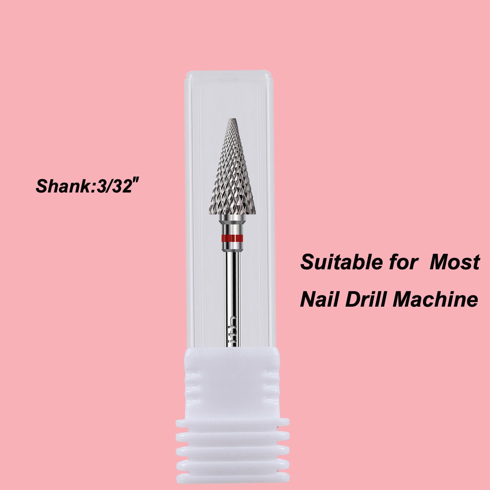 Punte per trapano per unghie, punta conica professionale in carburo per unghie, punta multiuso per rimuovere cuticole e pelle morta, punta di sicurezza per smalto gel sotto unghie, manicure