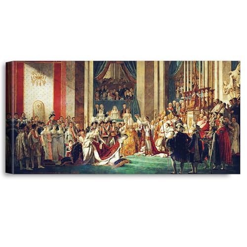 A&T ARTWORK The Coronation of Napoleon and the Coronation of Josephine The World Classic Art Reproductions, Giclee Canvas Prints Wall Art for Home Decor, 45X24 inches
