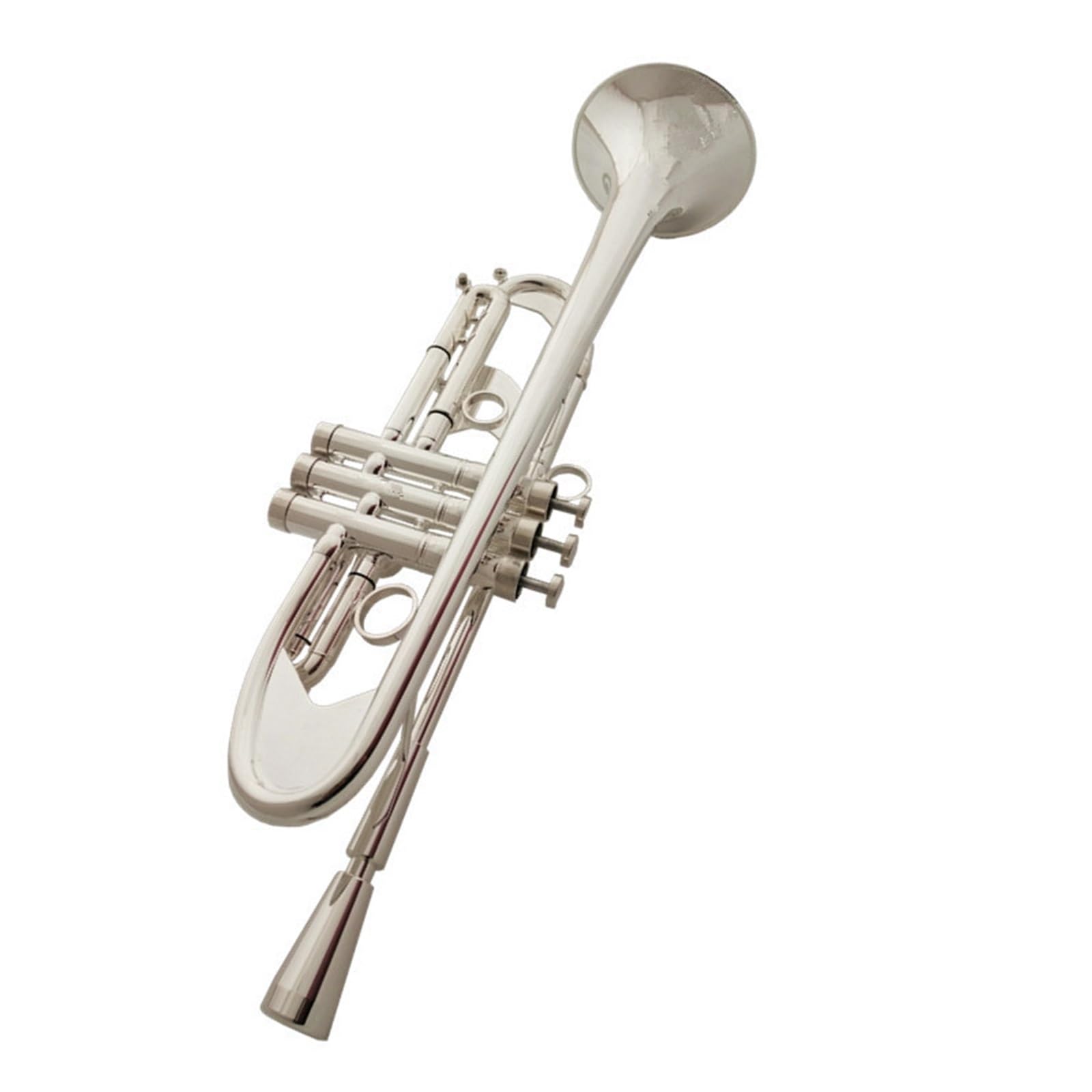 trompeta estándar Instrumento de trompeta en si bemol para principiantes para aprender trompeta ponderada plateada para tocar en banda de adultos