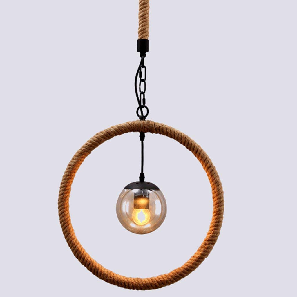 SXECAEPS Modern creative chandelier Vintage Hemp Rope, Loft Minimalist Personality Art Cafe Iron / 40X40Cm [Energy Grade a ++]