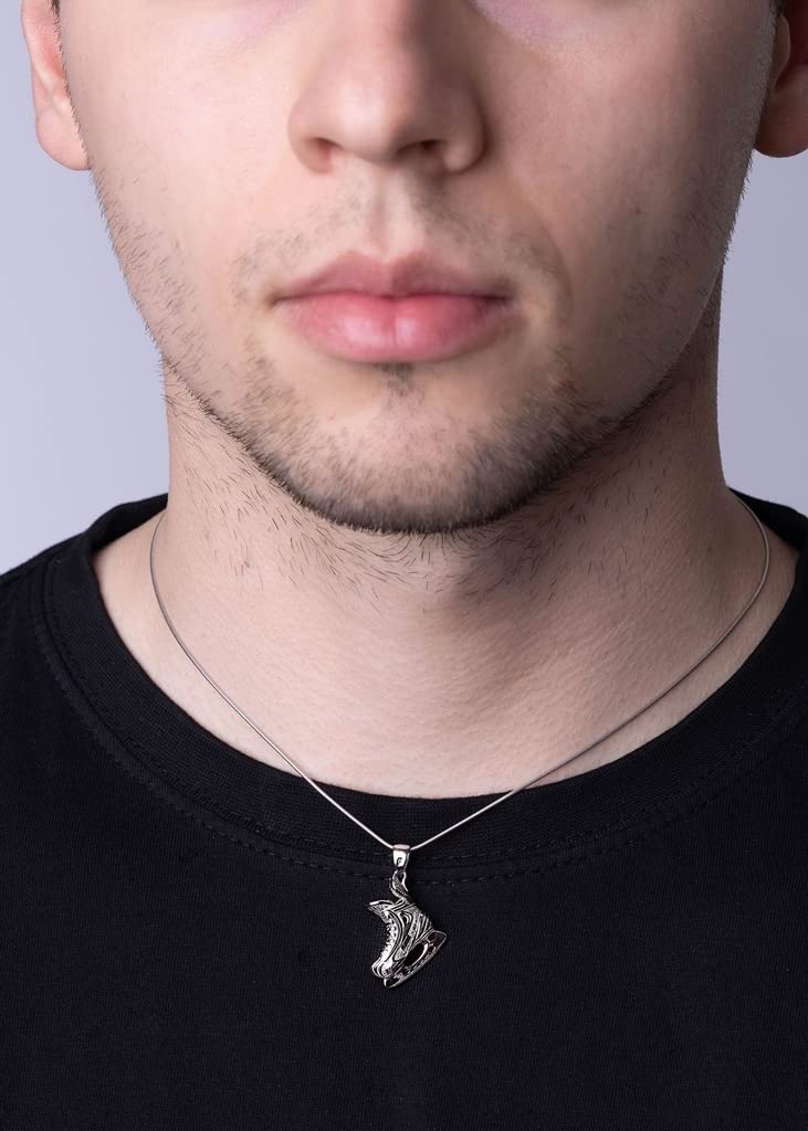 SILVEGO Herren Anhänger aus 925 Sterling Silber Eishockey Schlittschuh
