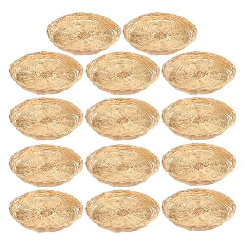 Eeuye 10 Pezzi da 9,8 Pollici Portapiatti in Carta di bambù, Portapiatti in Vimini Intrecciato A Mano per Feste, Picnic e Barbecue, Riutilizzabili