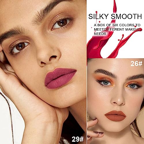 Evpct 6Pcs Wine Bottle Lip Tint Stain Warm Pink Neutral Nude Brown Deep Cranberry Mauve Pink Berry Pink Matte Liquid Lipstick Lip Gloss Set For Women Labiales Mate 24 Horas Originales En Forma De Vino #TOP4