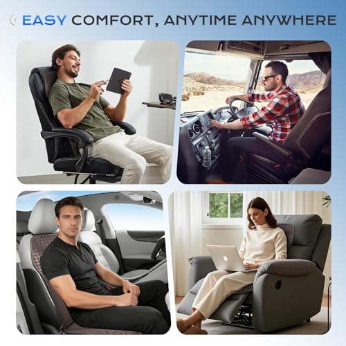 Image of Coverado Summer Ventilated Car Seat Cushion, Cooling Pad with 12V-24V Dual Blowing & Suction, 8 Turbo Fans, 3-Speed Adjustable, Universal Fit for Cars, SUVs, Trucks & Vans - Brown