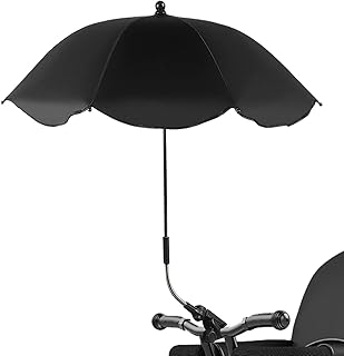 Guarda-sol para carrinho de bebê com braçadeira ajustável, guarda-sol giratório de 360 graus, guarda-chuva universal para carrinho de bebê, guarda-sol portátil para crianças, guarda-sol para praia
