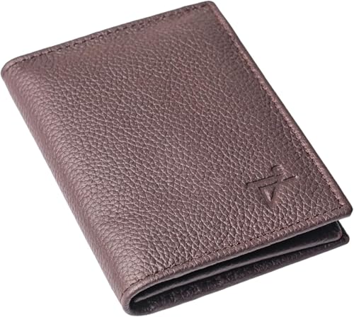 RFID Leather L-Fold Wallet for Men Card Case ID Holder Bifold Trifold Snake Texture (J700LF, Dark Brown)4