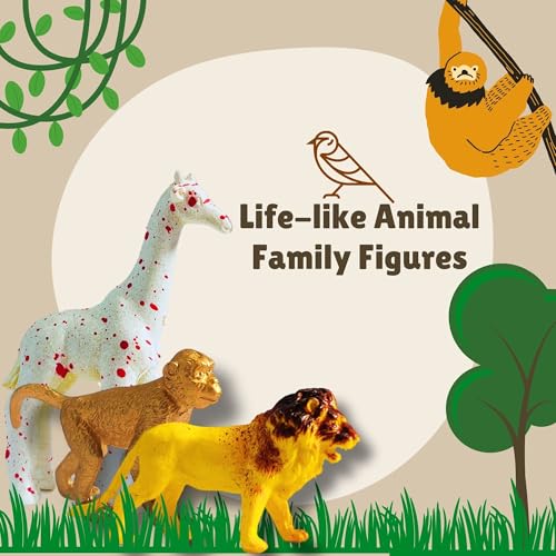 Image of Realistic Forest Animals Action Figures Toys Playset|12PCS Mini Farm & Wildlife Jungle Animal Figurine Set for Kids Boys and Girls Educational|Learning Items Toyset Birthday Gifts for Children