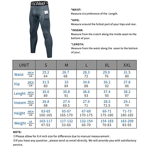 Eargfm Men's Athletic Leggings Workout Compression Pants With Pockets Cool Dry Baselayer Active Tights For Cycling Running #TOP4