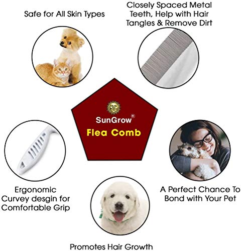 SunGrow Ferret & Cat Grooming Comb for Dogs, Kitty, 7.4 Inches, White Color Brush - Image 4