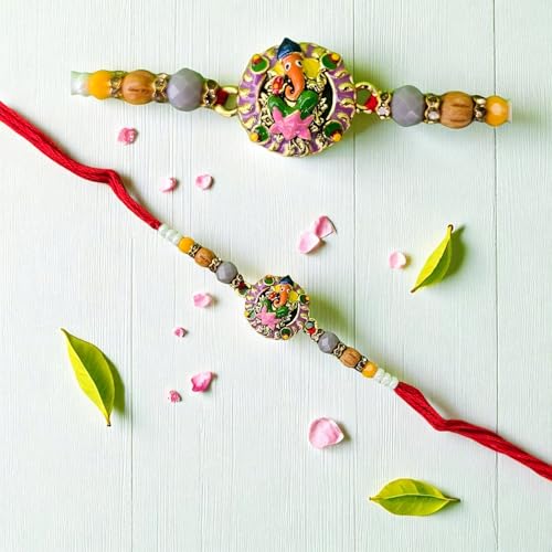Image of Shree Ganesha Rakhi for Beloved Ones | Special Character Rakhi| Free Tilak Set | Unique Character | PoPo Toys | Assorted Color