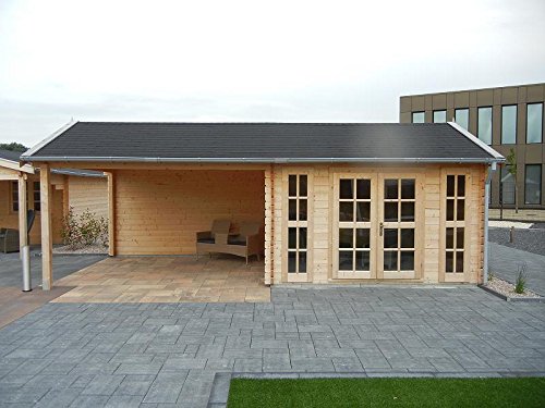 Gartenhaus HANNOVER Blockhütte Blockhaus Holzhaus 380 x 380 x 380 cm - 45 mm – Bild 4
