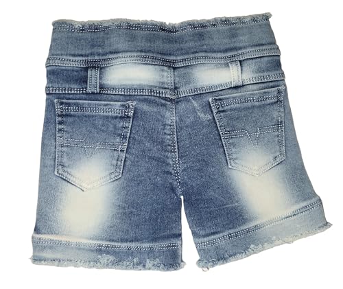 Image of Arshia Fashions Denim Shorts for Girls with Side & Back Pockets Casual Wear Slim Fit Shorts for Girls - Blue Wash GR610