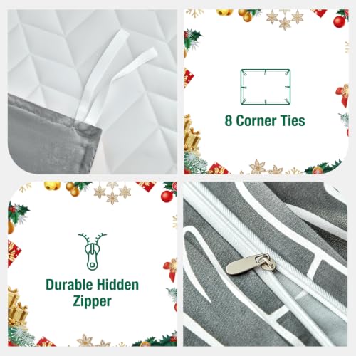 Image of Lekesky Christmas Duvet Cover Queen Size 3-Piece, Minimalist Line Art Xmas