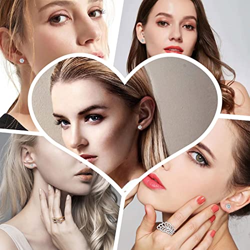 Spiritlele 12 Pairs Clear Crystal Magnetic Earrings Set Clip on Non Piercing Fake Stud Earrings for Unisex2