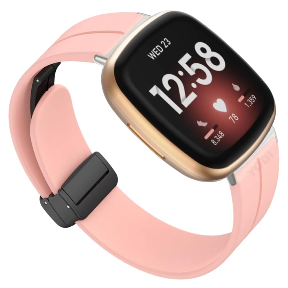 YODI Watch Strap Band Compatible with Fitbit Versa 4/ Fit bit Versa 3/ Fitbit Sense/Sense 2 Band, Soft Silicone Replacement Wristband Watch Straps for Men, Women (PINK) (B0CPPGXJMH) Amazon Price History, Amazon Price Tracker