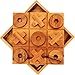 BSIRI Wooden Tic Tac Toe Game Coffee Tabletop XO Blocks Ideal for Family Living Room Games Night for Adults for Desk Decor and Unique Wood Gifts for All Occasions 5.5 Inch