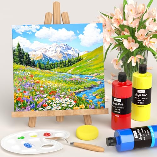 Image of Nicpro 8 Colors Large Bulk Acrylic Paint Set(16.9 oz), Rich Pigments