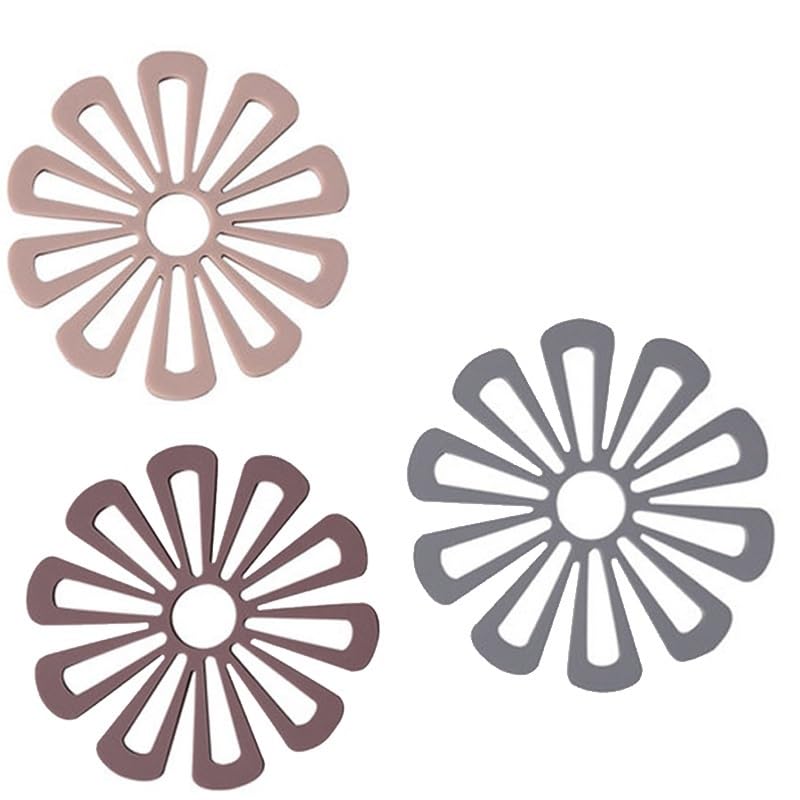 Sous-verres isolants de cuisine fleur durables pour plats chauds