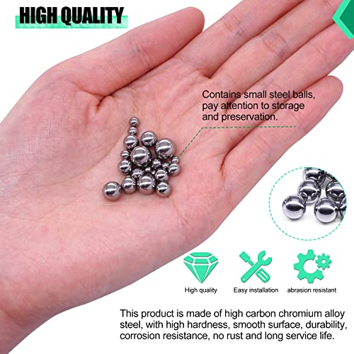 Image of KNLN /600PCS 12 Size Bicycle Bearing Balls Stainless Steel Precision Steel Balls Stainless Steel Assorted Loose Kit 1mm,2mm,5mm,5.5mm,6mm,7mm,8mm,1 /4 inch 7 /32 inch 3 /16 inch 5 /32 inch 1 /8 inch 3 /32 inch N-036-600PCS