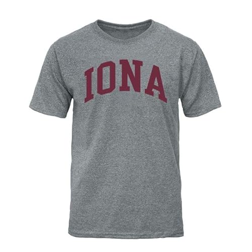 Barnesmith Iona University Iona Gaels Short Sleeve Adult Unisex T-Shirt, Classic, Charcoal Grey, Small
