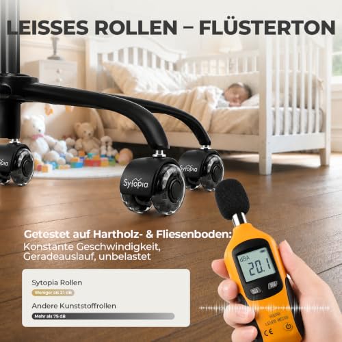 Sytopia Bürostuhl Rollen 11mm x 22 mm, 5er Set Rollen für Bürostühle, Super Leise und Weiche für Hartböden, Parkett, Teppich, Laminat… – Ansicht 5