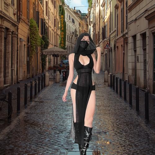 Gothic Rave Outfits Dresses for Women Festival Long Dresses Sexy Goth Clothes Rave Wear4