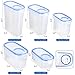 Food Storage Containers 10 Pack - VERONES Airtight Cereal Container Set Cereal Dispenser Set for Flour Snacks Nuts & Baking Supplies