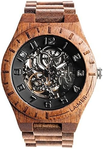 Laimer - Orologio in legno con meccanismo automatico, modello Maximilian :  Amazon.it: Orologi