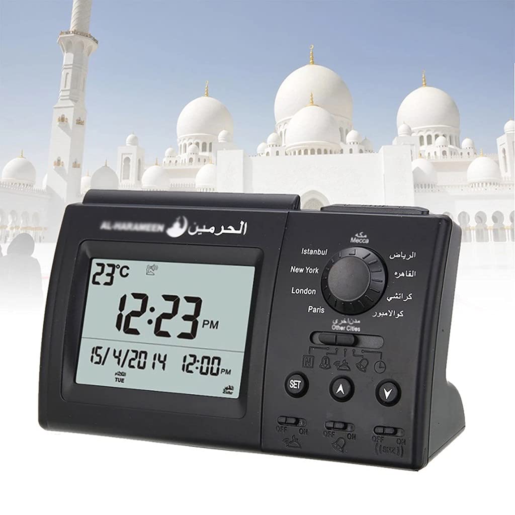 Réveil Automatique Islamique Azan en ABS, numérique, prière Adhan Qibla, Horloge Murale de Table de Bureau, décoration de la Maison