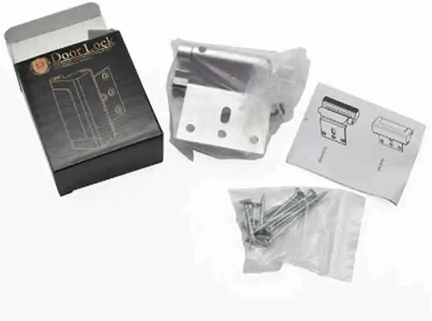 Door Lock Swinging Inward with 3-inch Stopper 1Pcs(Silvery)