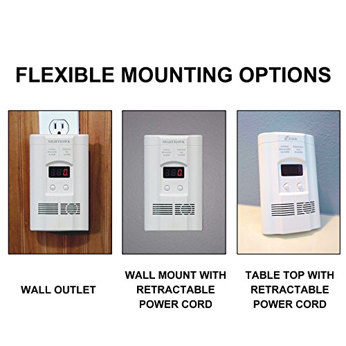 Kidde AC Plug-In Carbon Monoxide and Explosive Gas Detector Alarm | Nighthawk Sensor Technology | Model # KN-COEG-3