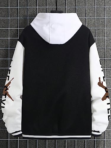 SHENHE Men's Slogan Graphic Button Down Varsity Jacket Baseball Bomber Jackets2