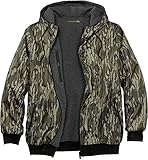 Legendary Whitetails Men's Standard Decoy Reversible Hoodie, Charcoal Heather Mossy Oak Bottomland,...