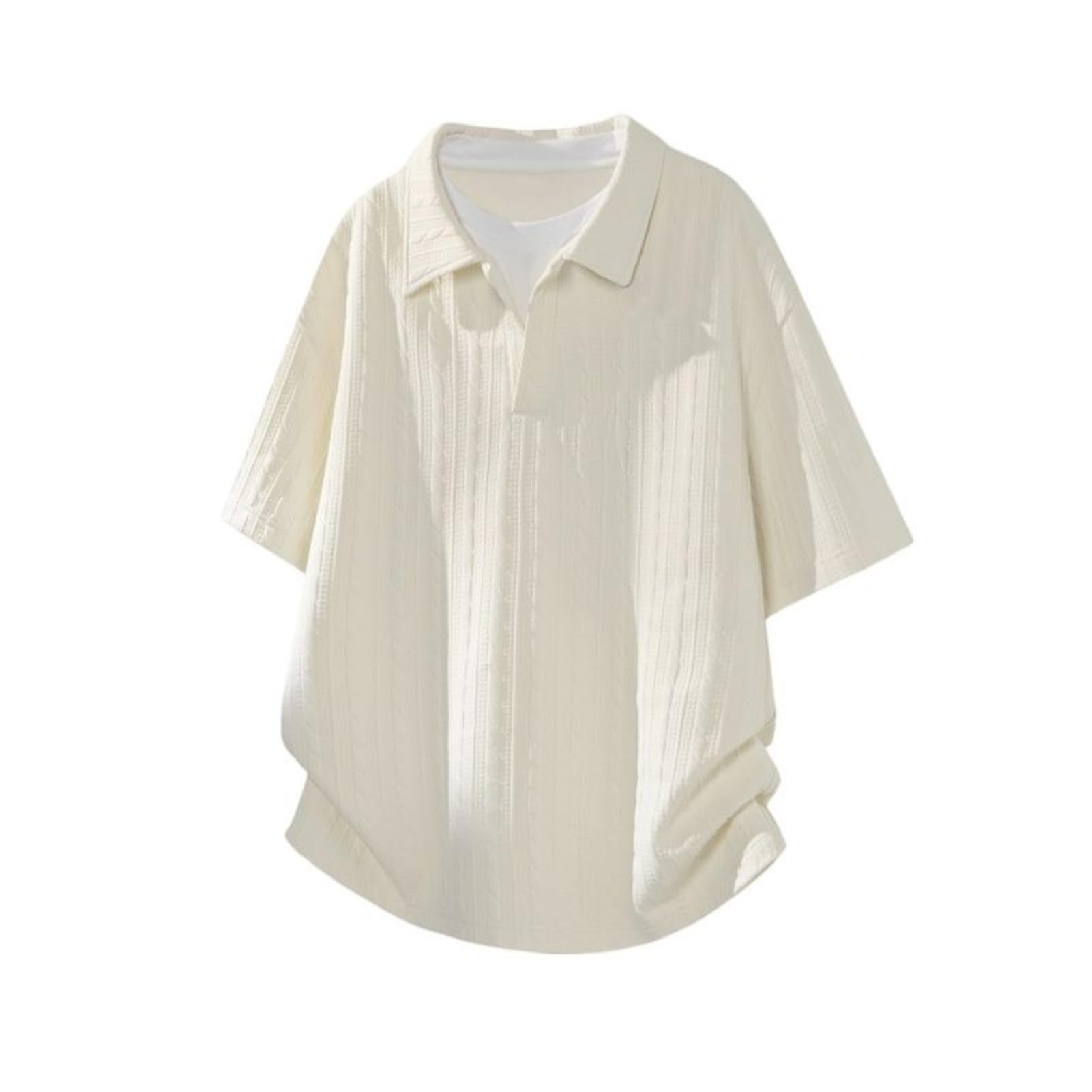Męska amerykańska koszulka polo z krótkim rękawem w stylu vintage w stylu Hongkongu luźny krój na wakacje w stylu ulicznym