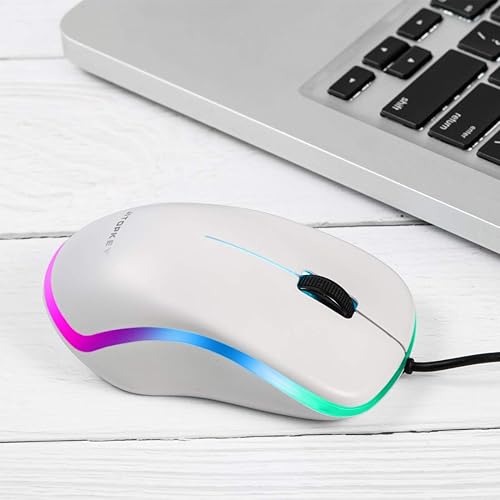 Miniatura 6 de JITOPKEY Ratón con cable USB, con luces de arco iris, mouse óptico para computadora, cómodo clic para mouse de oficina y hogar, compatible con PC